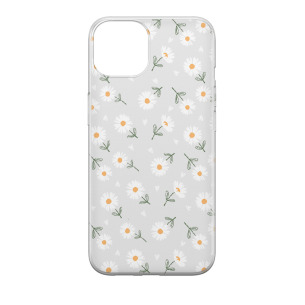 Kwiatki stokrotki białe  - iPhone 15 Plus Etui przeźroczyste z nadrukiem