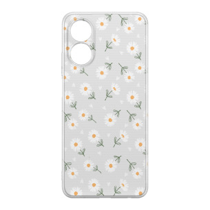 Kwiatki stokrotki białe  - Oppo A78 4G Etui przeźroczyste z nadrukiem
