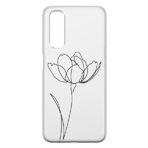 Tulipan minimal - Reno 7 Lite 5G Etui przeźroczyste z nadrukiem