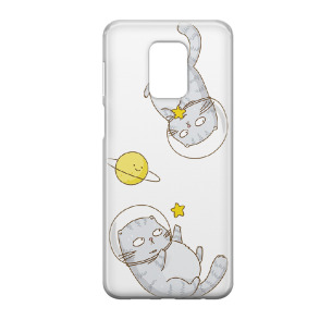 Kot astronauta - Redmi Note 9 Pro Etui przeźroczyste z nadrukiem