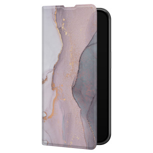 Pastelowy fiolet marmur golden - Galaxy A55 5G Etui zamykane