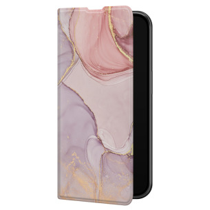 Różowy marmur golden - iPhone 12 Etui zamykane