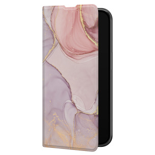 Różowy marmur golden - iPhone 15 Pro Etui zamykane
