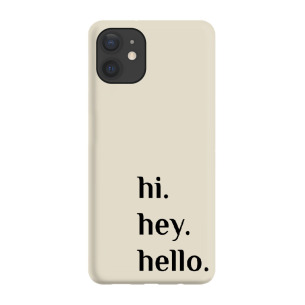 Hello - iPhone 12 Etui beżowe z nadrukiem