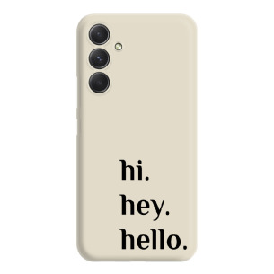 Hello - Galaxy A34 5G Etui beżowe z nadrukiem