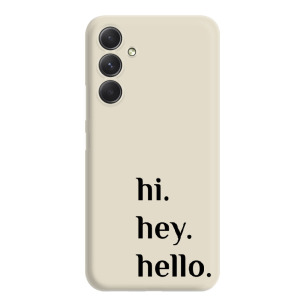 Hello - Galaxy A35 5G Etui beżowe z nadrukiem