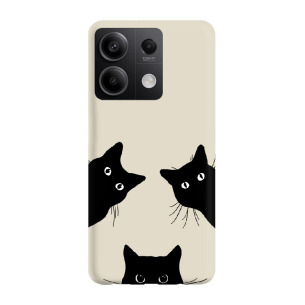 Czarne koty  - Redmi Note 13 5G Etui beżowe z nadrukiem