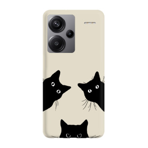Czarne koty  - Redmi Note 13 Pro PLUS 5G Etui beżowe z nadrukiem