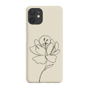 Róża minimal 2 - iPhone 12 Etui beżowe z nadrukiem