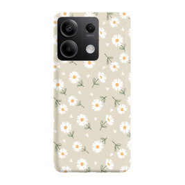 Kwiatki stokrotki białe  - Redmi Note 13 4G Etui beżowe z nadrukiem