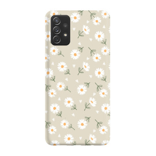 Kwiatki stokrotki białe  - Galaxy A52 5G Etui beżowe z nadrukiem