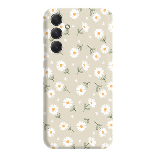 Kwiatki stokrotki białe  - Galaxy A34 5G Etui beżowe z nadrukiem