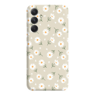 Kwiatki stokrotki białe  - Galaxy A54 5G Etui beżowe z nadrukiem